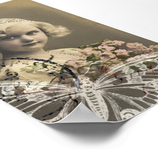 Poster Joli collage fille (Coin)