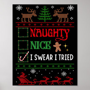 Poster Joli Coquin Je Jure Que J'ai Essayé Drôle De Noël