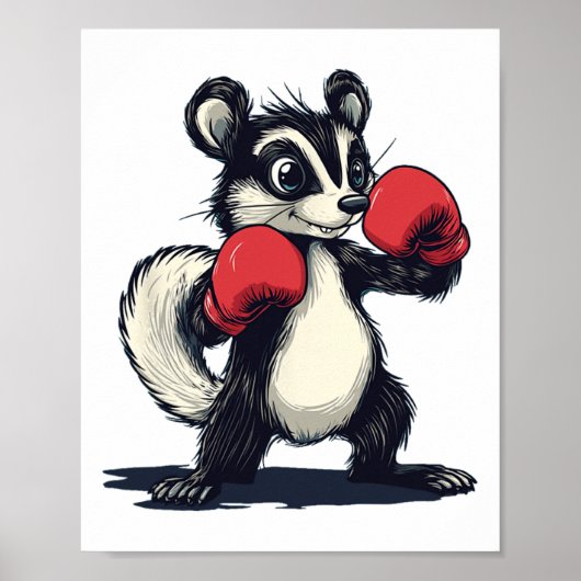 Poster Joli Costume De Skunk Avec Mitts De Boxe (Devant)