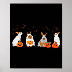 Poster Joli costume d'Halloween de lapin fantôme de l'aut