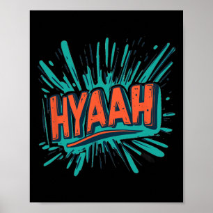 Poster Joli costume Hyaah pour homme et femme de karaté 