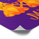 Poster Joli Couple de Chatons Orange Violet Monogramme (Coin)