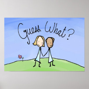 Poster Joli Couple Lesbien Devinez Quoi