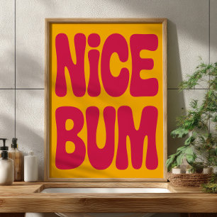 Poster JOLI CUL Humour de salle de bain rétro minimaliste
