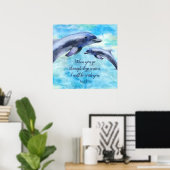 Poster Joli dauphins d'aquarelle (Bureau à domicile)
