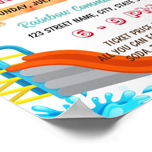 Poster Joli dépliant à thème du parc d'été (Coin)