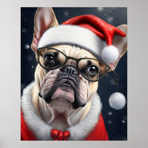 Poster Joli design de vacances de Noël de Santa pour Bull