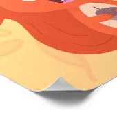 Poster Joli dessin animé d'écureuil roux (Coin)