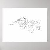 Poster Joli dessin de oiseau fait à la main (Devant)