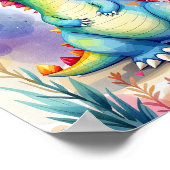 Poster Joli dessin Rainbow Dinosaur enfants (Coin)
