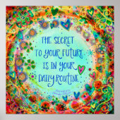 Poster Joli devis de routine Abstrait Floral Inspirant (Devant)