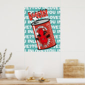 Poster Joli diable timide en AMOUR (Cuisine)