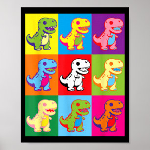 Poster Joli Dinosaure Kawaii Pop Art Enfants Hommes Femme