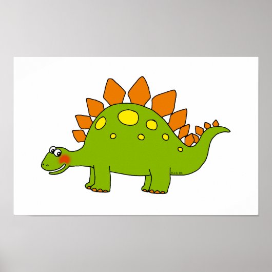 Poster Joli dinosaure - stégosaure (Devant)