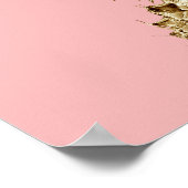 Poster Joli élégant or girly & ananas rose pastel (Coin)