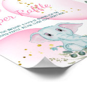Poster Joli Eléphant Eucalyptus Pink Diaper Raffle (Coin)