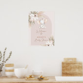 Poster Joli éléphant Floral Boho Arch Baby shower Bienven (Cuisine)