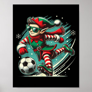 Poster Joli Elfe Jouer Soccer Amateurs Garçons Filles Ado