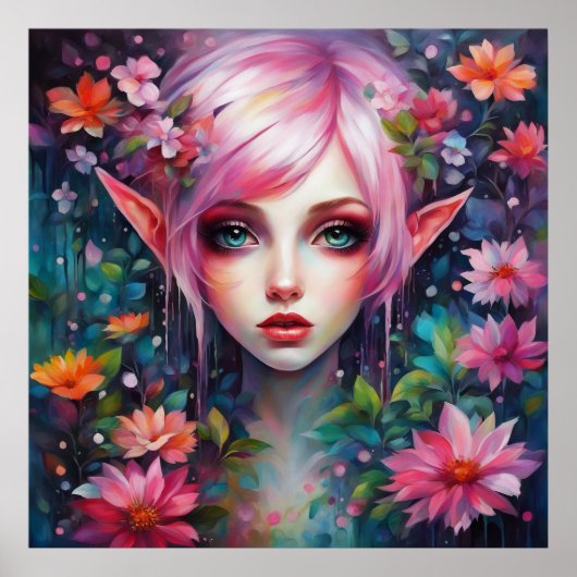 Poster Joli Elfe Rose (Devant)