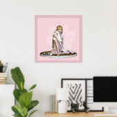 Poster Joli en rose (Bureau à domicile)