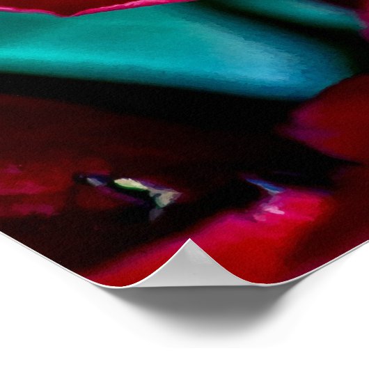 Poster Joli Ensemble De Roses Rouges (Coin)