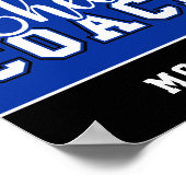 Poster Joli Entraîneur Personnalisé Royal Bleu & Noir (Coin)