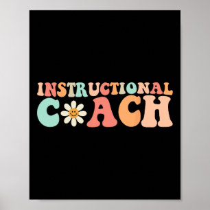 Poster Joli équipage de coach pédagogique groovy rétro re