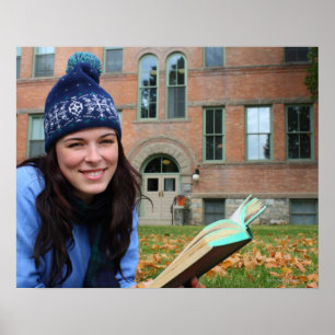 Poster Joli étudiant universitaire étudiant dans le