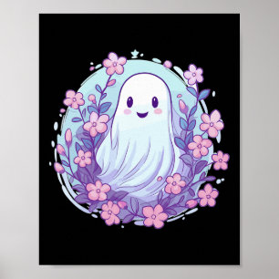 Poster Joli Fantôme Avec Fleurs I Enfants Fantôme