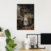 Poster Joli fantôme se préparant à manger une impression, (Bureau à domicile)