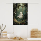 Poster Joli fantôme sur une balançoire dans une impressio (Cuisine)