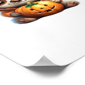 Poster Joli fentes avec Citrouille Halloween Dessin Vecto (Coin)