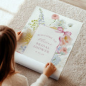 Poster Joli Fleur sauvage Pink Bow Fête des mariées Bienv