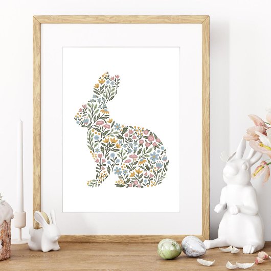 Poster Joli Fleur sauvage Rabbit Spring Art