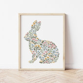 Poster Joli Fleur sauvage Rabbit Spring Art