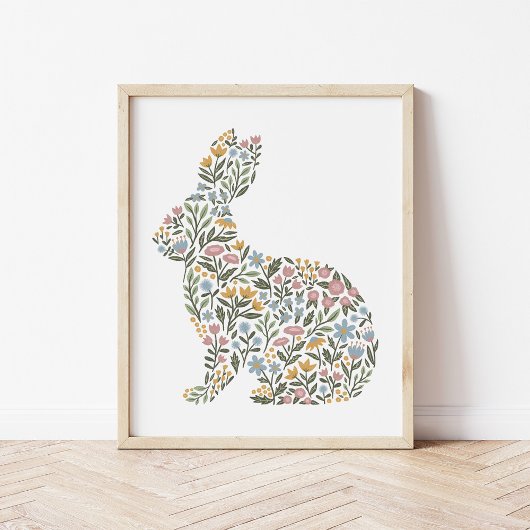 Poster Joli Fleur sauvage Rabbit Spring Art