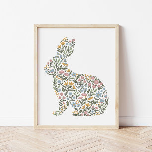 Poster Joli Fleur sauvage Rabbit Spring Art