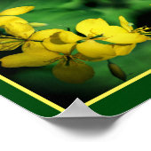 Poster Joli Fleurs sauvages Jaunes Abstraits (Coin)