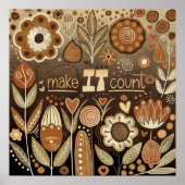 Poster Joli floral le faire compter Citation Inspirivée (Devant)