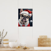 Poster Joli French Bulldog Père Noël Noël Conception (Cuisine)