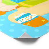 Poster Joli garçon aux cheveux bruns prépare un gâteau d' (Coin)