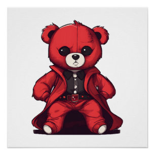 Poster Joli garçon rouge en peluche