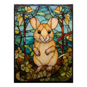 Poster Joli Gerbille Verre Coloré