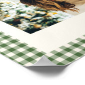 Poster Joli Gingham Vert à Carreaux Photo Personnalisée N (Coin)