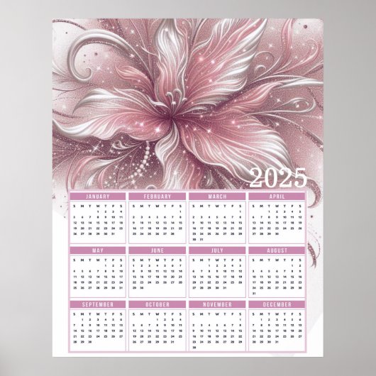 Poster Joli Glittery Lily 2025 Calendrier (Devant)