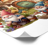 Poster Joli Gnome, Champignon et Maison Heureuse (Coin)