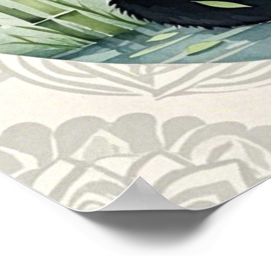 Poster Joli gros panda dodu assis en posture de lotus  (Coin)