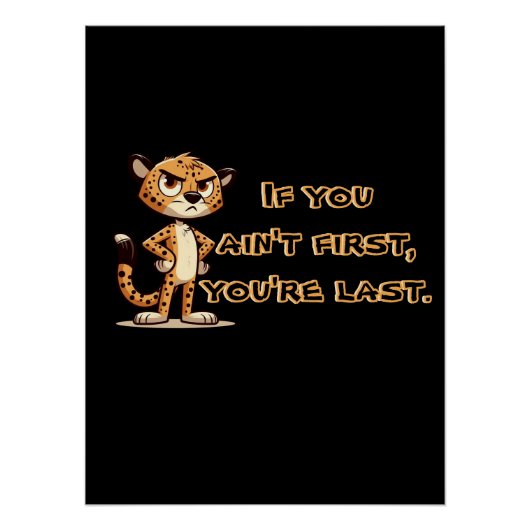 Poster joli guépard mécontent (Devant)