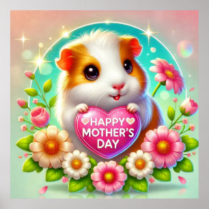 Poster Joli hamster célébrant la fête des mères