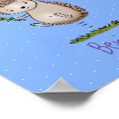 Poster Joli hérisson et motif de dessin animé de ballon (Coin)